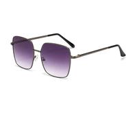 HPIRME Modische Vintage-Sonnenbrille mit Metallgläsern für Damen und Herren (Grau)