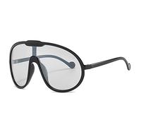 HPIRME One Piece Shield Sonnenbrille für Damen, übergroße Bogen-Sonnenbrille, Herren, Hip-Hop-Farbverlauf, Schwarz, Silber, Einheitsgröße