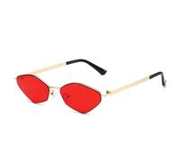 HPIRME Outdoor-Reiten Metallrahmen Männer Shades Fashion Polygon Frauen Vintage Uv400 (Rot)