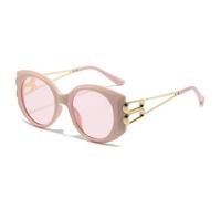 HPIRME Ovale Damen-Sonnenbrille, modischer Retro-Stil, Outdoor-Brille, trendiger Luxus-Metallrahmen (KSH18047-C6)