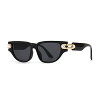 HPIRME Pearly Cat Eye Sonnenbrille Damen Rosa Farbverlauf Sonnenbrille Damen Grüntöne Sommerbrille UV400, Schwarz, Einheitsgröße