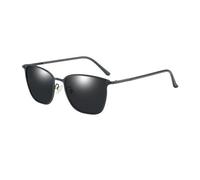 HPIRME Polarisierte Brille Herren Luxus Metall Rechteckig Männlich Vintage Outdoor Angelbrille UV400 (JY8204-C1)