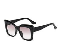 HPIRME Quadratische, übergroße Katzenaugen-Sonnenbrille, Damen-Sonnenbrille, Herren, Gradient, Sonnenbrille, UV400-Brille, Schutzbrille, SCHWARZ, Einheitsgröße