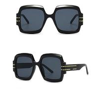 HPIRME Quadratische übergroße Sonnenbrille für Damen, großer Rahmen, bunte Sonnenbrille, weiblich, Spiegel, Farbverlauf, Hip-Hop-Sonnenbrille, C4, Einheitsgröße