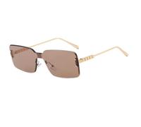 HPIRME Randlose Damenmode Rechteckige Sonnenbrille Damen UV400 (Hellbraun)