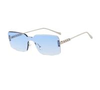 HPIRME Randlose Damenmode Rechteckige Sonnenbrillen Damen UV400 (Blau)