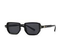 Rechteckige Sonnenbrille Damen Shades UV400 Retro Farbverlauf Herren Quadratische Nieten Sonnenbrille,Schwarzgrau,Einheitsgröße