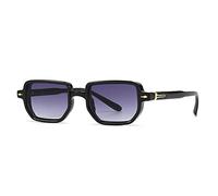 HPIRME Rechteckige Sonnenbrille Damen Shades UV400 Retro Farbverlauf Herren Quadratische Nieten Sonnenbrille,Schwarzgrauer Farbverlauf,Einheitsgröße