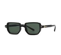 HPIRME Rechteckige Sonnenbrille für Damen, UV400, Retro-Farbverlauf, für Herren, quadratische Nieten, Schwarz, Dunkelgrün, Einheitsgröße