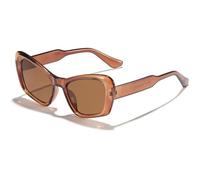 HPIRME Retro-Brille für Damen und Herren, modische Damen-Outdoor-Sonnenbrille, UV400 (braun-braun)