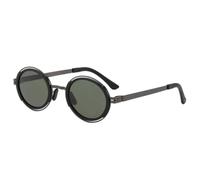HPIRME Retro Punk Polarisierte runde Herren-Sonnenbrille mit UV400-Schutz, modisch für Damen und Outdoor-Sportarten (Schwarz, Gunmetal, Dunkelgrün)