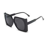 HPIRME Retro Quadratische Sonnenbrille Frauen Brillen Übergroße Brille Eyewear Übergroße Sonnenbrille Frau, Schwarz Grau, Einheitsgröße