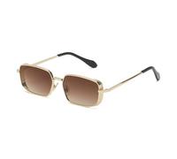 HPIRME Retro Rechteckige Sonnenbrille Damen Kleiner Metallrahmen Punk Herren UV400 (3 Stück z04)