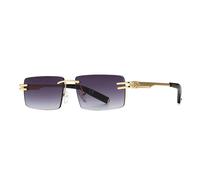 HPIRME Retro rechteckige Sonnenbrille randlos männlich Gold Metall weiblich quadratische Sonnenbrille Männer kein Rahmen UV400, Gold mit Grau, Einheitsgröße