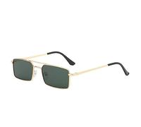 HPIRME Retro Sonnenbrille Damen Brille Lady Steampunk Metall Sonnenbrille Vintage Spiegel UV400,Gold Dunkelgrün,Einheitsgröße