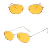 HPIRME Retro-Sonnenbrille für Frauen beim Autofahren im Freien (Silber-Orange)