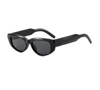 HPIRME Retro-Sonnenbrille im Cat-Eye-Stil mit unregelmäßiger Form, UV-Schutz 400, modische Sonnenbrille für Damen und Herren, Polygon (Schwarz-Schwarz)