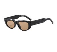 HPIRME Retro-Sonnenbrille im Cat-Eye-Stil mit unregelmäßiger Form, UV-Schutz 400, modische Sonnenbrille für Damen und Herren, Polygon (Schwarz-Braun)
