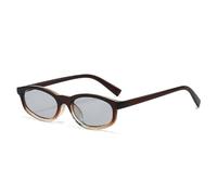 HPIRME Retro-Sonnenbrille im kleinen Cat-Eye-Stil für Damen, UV400-Schutz, modisch für Herren (Braun/Hellgrau)