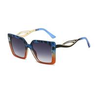 HPIRME Retro-Sonnenbrille mit Farbverlauf für Damen und Herren, hohl, UV400 (Leopardenorange)