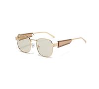 HPIRME Retro Sonnenbrille mit quadratischem Rahmen für Herren und Damen, UV-Schutz (grün)