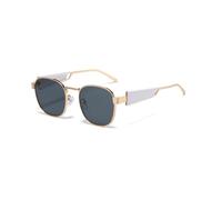 HPIRME Retro Sonnenbrille mit quadratischem Rahmen für Herren und Damen, UV-Schutz (weiß)