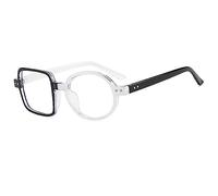 HPIRME Runde Brillengestell Damen Herren Klare Linse Quadratisches helles Glas Brillenbrille Damenbrille, Einheitsgröße