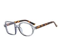 HPIRME Runde Brillengestell Damen Herren Klare Linse Quadratisches helles Glas Brillenbrille Damenbrille, Einheitsgröße