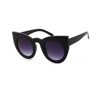 HPIRME Runde Cat Eye Sonnenbrille Damen Vintage Weiß Schwarz Cateye Sonnenbrille Shades, C1, Einheitsgröße