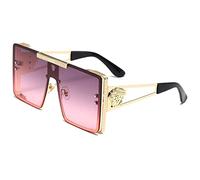 HPIRME Sonnenbrille Brillengestell Brille Brillen Zubehör Damen Quadratisch Outdoor Metall Herren Brille, 4.Gold Pink, Einheitsgröße