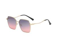 HPIRME Sonnenbrille Damen Sonnenspiegel Übergroße Metallbrille Quadratische Damen Sonnenbrille Herren Outdoor Uv400,Rosa,Einheitsgröße