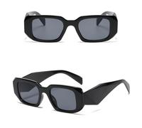 HPIRME Sonnenbrille Herren Damen Vintage Weiß Kleiner Rahmen Quadratische Sonnenbrille Damen Metallscharnier,Schwarz Grau,Einheitsgröße