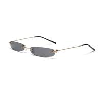 HPIRME Sonnenbrille Herren Randlos Sommer Rot Blau Schwarz Rechteckige Sonnenbrille Für Damen Klein,1,Gold,Schwarz,Einheitsgröße