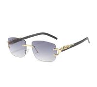 HPIRME Trendy Fashion Randlose Rechteckige Brille Herren Damen Shade Shades UV400 (C2)