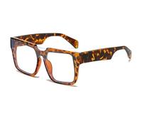 HPIRME Übergroße Brille für Damen und Herren, Punk-Rahmen, UV400 (Leopard)