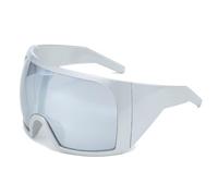 HPIRME Übergroße Punk-Schild-Sonnenbrille für Damen und Herren, großer Rahmen, Steampunk-Maske, Sonnenbrille für Damen, Sportbrille, UV400, C8 Silber, Einheitsgröße