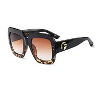 HPIRME Übergroße quadratische Sonnenbrille Damen Sonnenbrille Damen Vintage Shades Eyewear, 1, Einheitsgröße