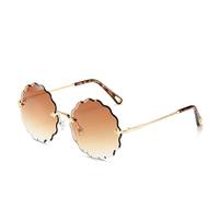 HPIRME Übergroße runde Sonnenbrille für Damen, randlose Sonnenbrillen für Damen, die Brillen fahren, UV400,3, Einheitsgröße