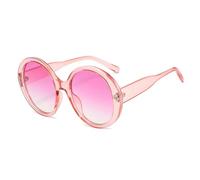 HPIRME Übergroße runde Sonnenbrille für Damen und Herren, Vintage-Stil, Damen-Outdoor-Autofahrbrille, UV400 (Rosa)