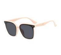 HPIRME Vintage Big Frame Rice Nail Damenbrille Herrenbrille Sonnenschutz UV400 (Beige Grau)