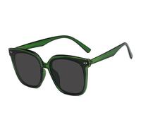 HPIRME Vintage Big Frame Rice Nail Damenbrille Herrenbrille UV400 (Grün Grau)