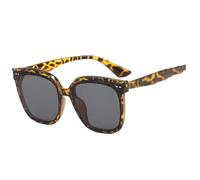 HPIRME Vintage Big Frame Rice Nail Damenbrille Herrenbrille UV400 (Leopardengrau)