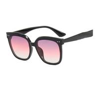 HPIRME Vintage Big Frame Rice Nail Damenbrille Herrenbrille UV400 (Schwarz Lila Rosa)