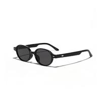 HPIRME Vintage Kleine ovale Nieten-Sonnenbrille für Herren Punk Damen UV400 Sonnenschutz (Schwarz)