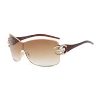 HPIRME Vintage One Piece Sonnenbrille Damen Übergroße Goggle Sonnenbrille für Herren Damen Brillenschirme, 4, Einheitsgröße