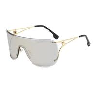 HPIRME Vintage Rechteckige rahmenlose Sonnenbrille für Damen und Herren, modischer Luxus, UV400-Schutz (Gold-Silber-Spiegel)
