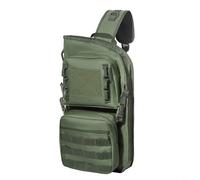 HpLive Brusttasche, Outdoor Schultertasche Herren Sling Bag Mit Molle-System, Seitlicher Schlingenaufhängung Und Top-Tasche Mit Hakenverschluss(green)