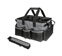 HpLive Reinigungstasche, Große Putzmittel Organizer Mit Stabilem Tragegriff Und Verstellbarem Schultergurt, Wasserdichtes Gewebe Mit PVC-Einlage(Gray)