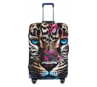 HQaxsfQxnr Gepäckabdeckung, Reisekoffer, elastisch, Leopardenmuster, Gepäckschutz, kratzfest, dekorative Abdeckung für Erwachsene (45,7-81,3 cm), Schwarz , L