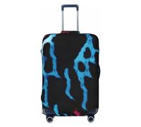 HQaxsfQxnr Gepäckabdeckung, Reisekoffer, elastisch, Leopardenmuster, Gepäckschutz, kratzfest, dekorative Abdeckung für Erwachsene (45,7-81,3 cm), Schwarz , M